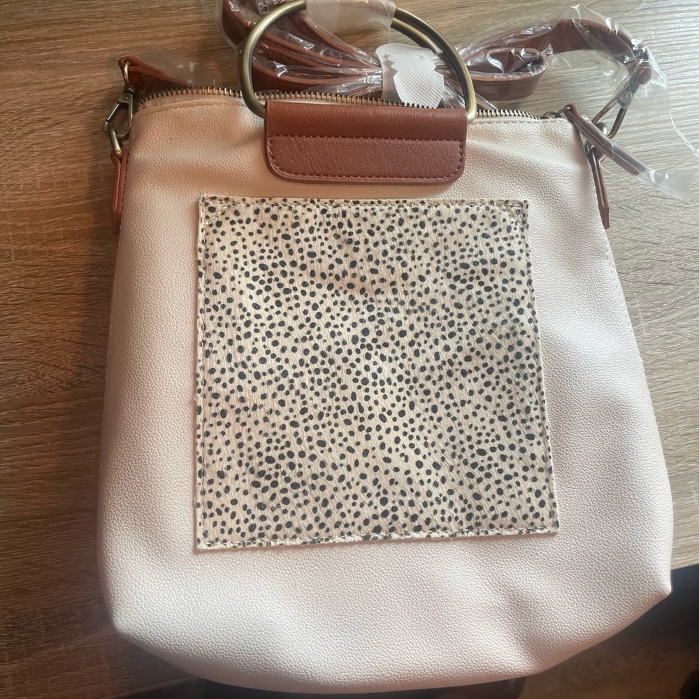 Altar'd State Cream and Brown Crossbody Bag